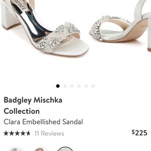 Badgley Mishka evening shoe.Beautiful soft white color . 3 inch block heel.